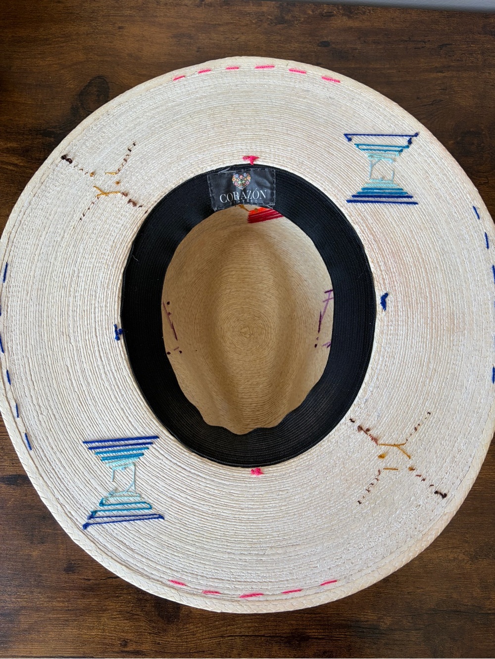 Corazon Playero Luanna Flora Handmade Wide Brim Hat Size Large - Picture 5 of 6